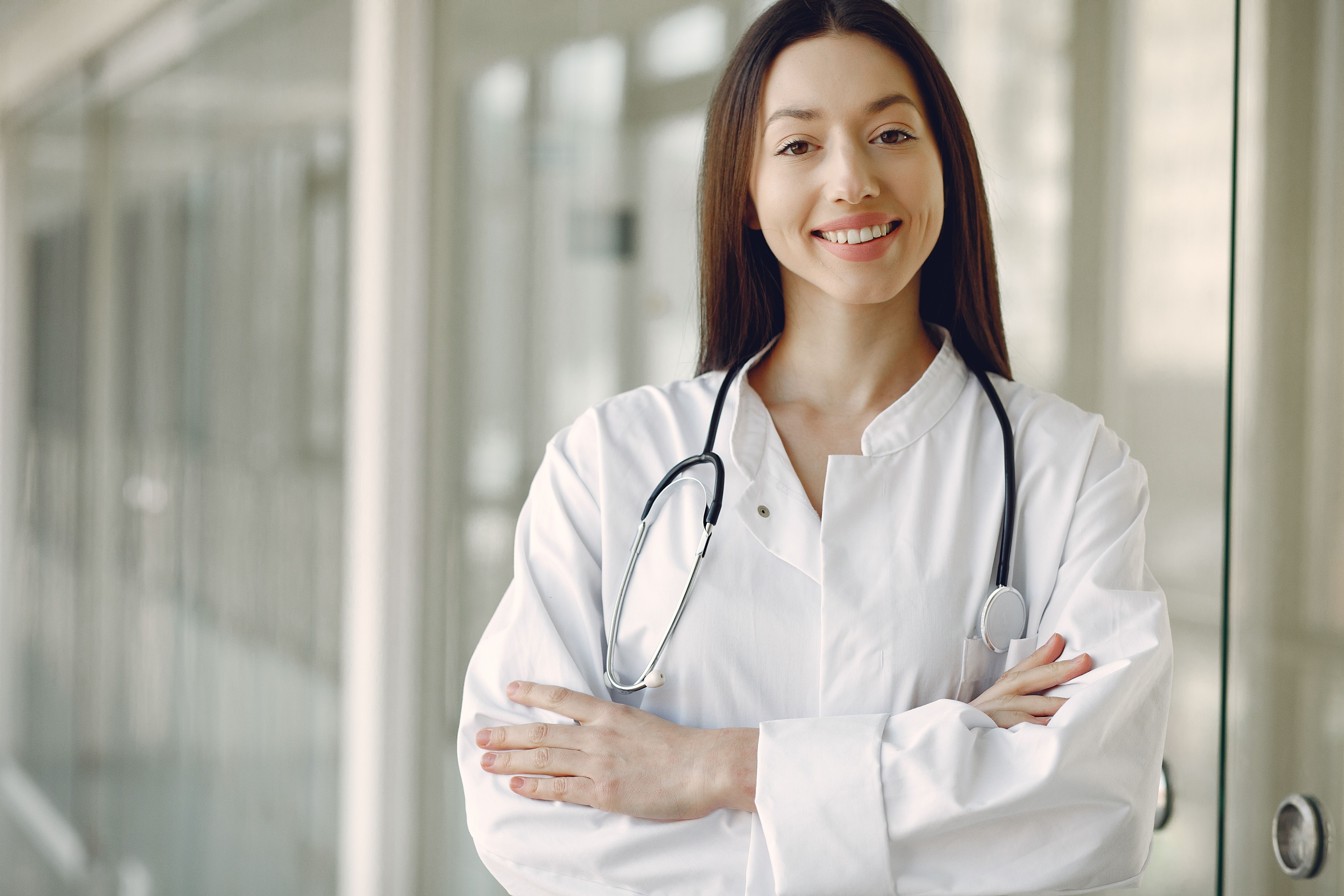 Confident healthcare professional in a clinical setting