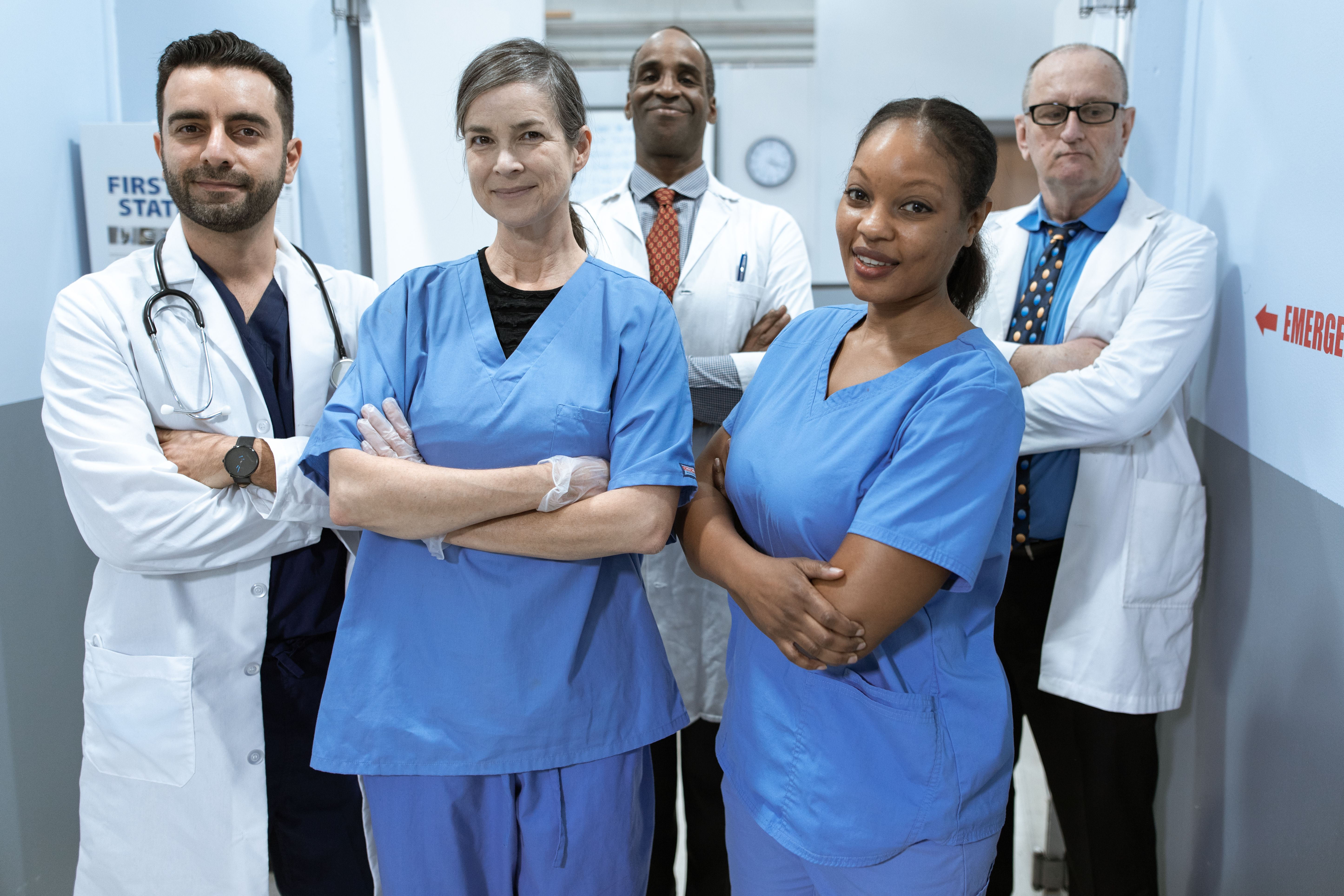 Professional healthcare team in a hospital